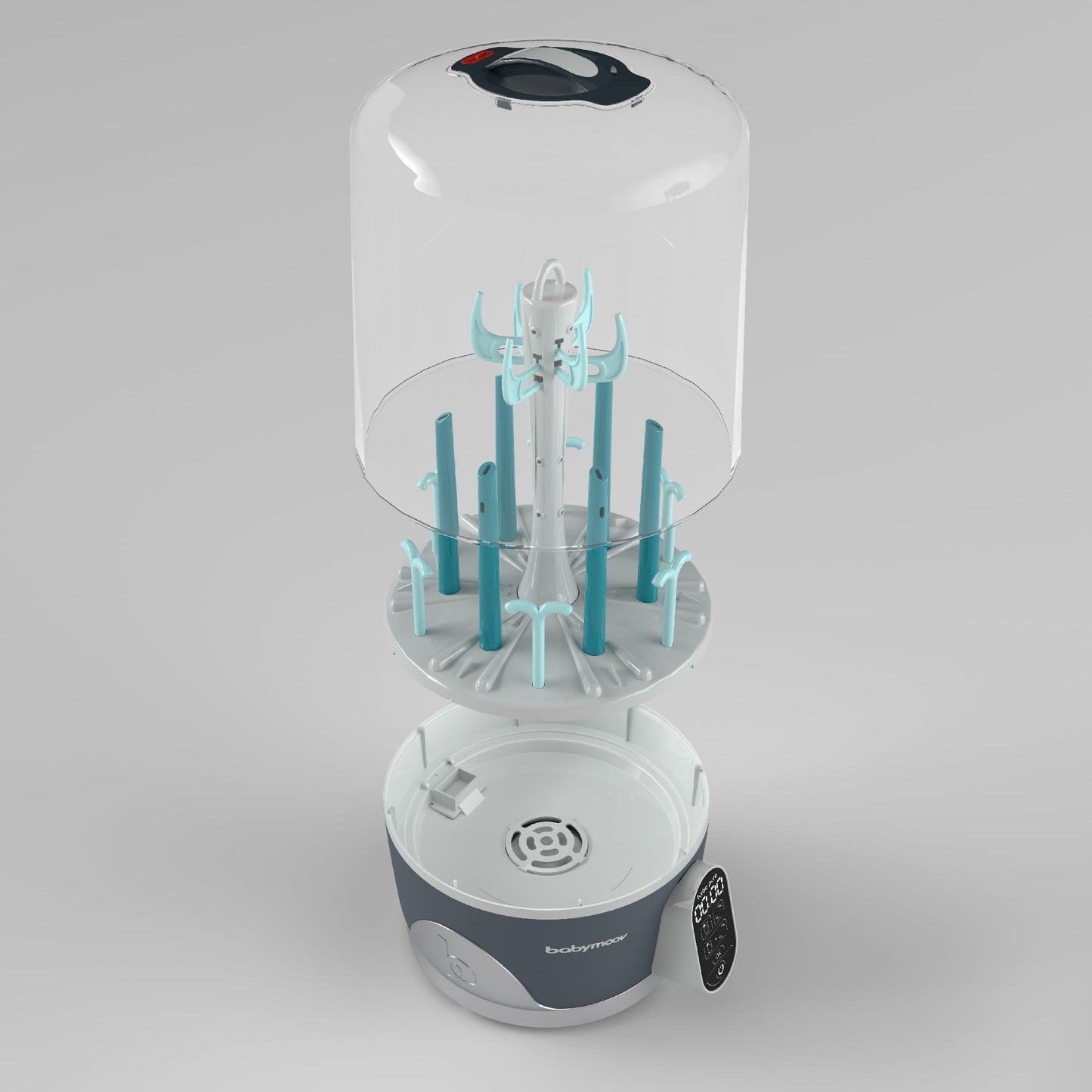Babymoov Turbo Pure Esterilizadores de Mamilas - Esterilización purificada, secado rápido, almacenamiento de biberones, elimina 99.9% de bacterias, fácil uso para recién nacidos y bebés