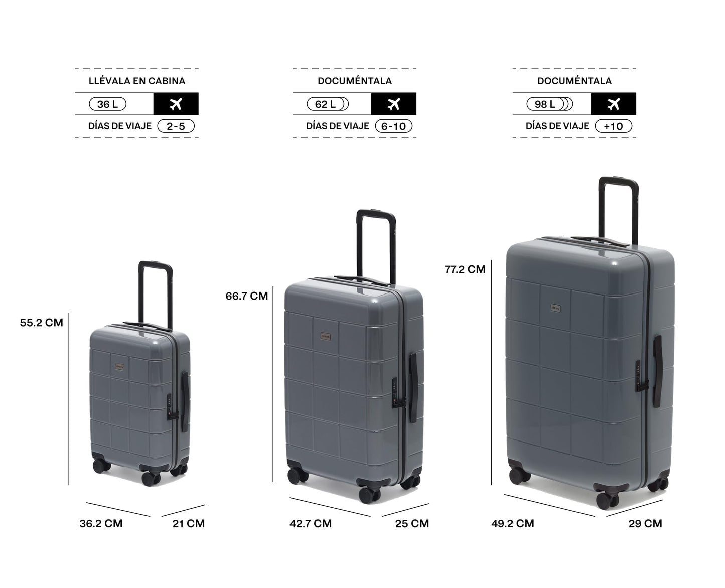 Mappa Lite - Maleta de Viaje Rígida y Ligera con 3 Años de Garantía, Hecha de Makrolon y ABS, 4 Ruedas Giratorias 360 con Tecnología Japonesa Hinomoto, Candado TSA, Correas Ajustables