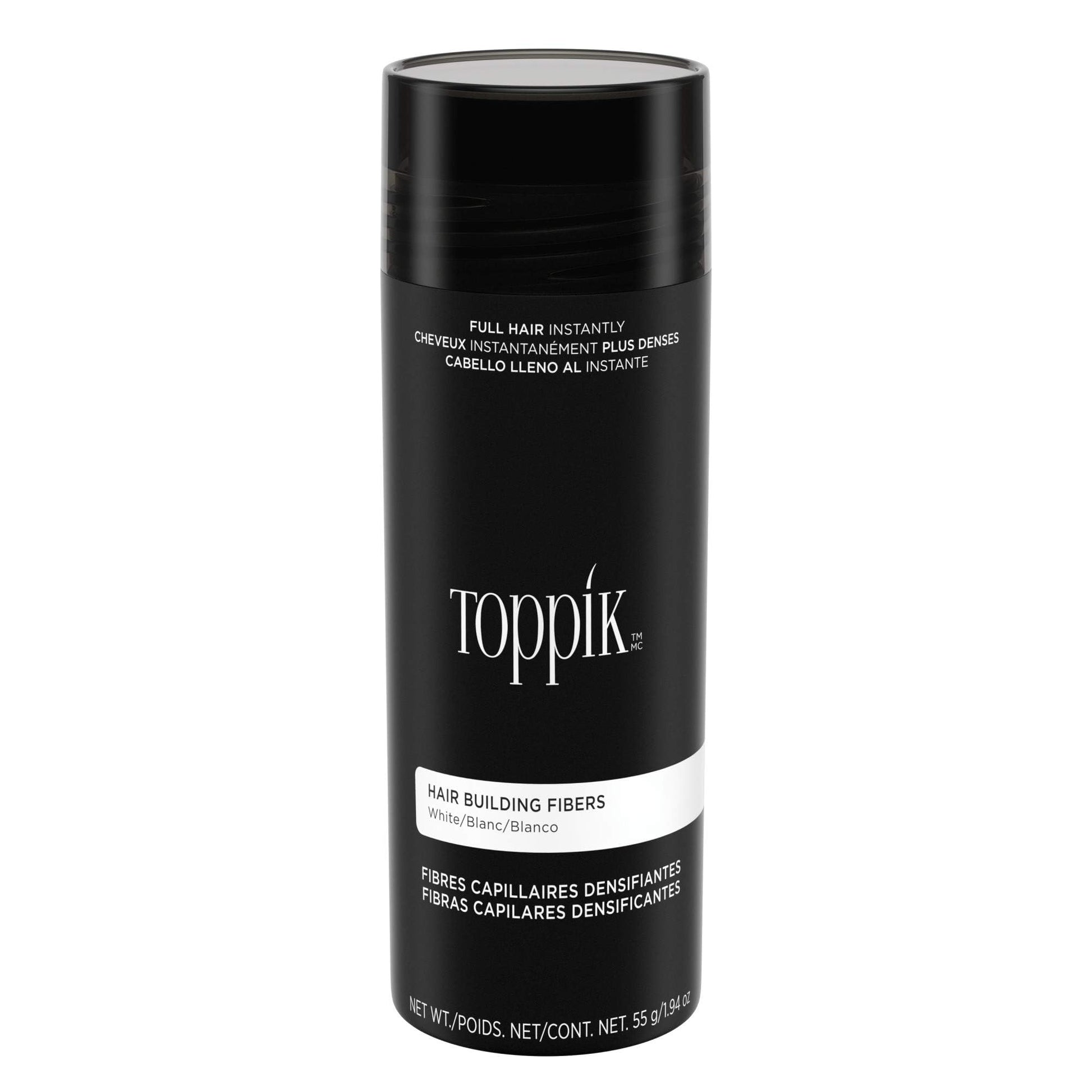 TOPPIK Hair Building Fibers, White, 1.94 oz.