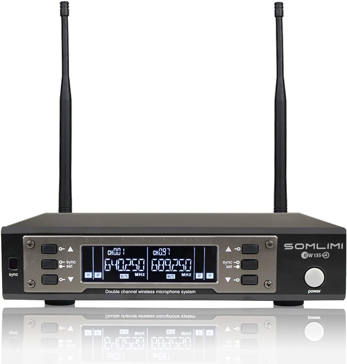 Sistema de Micrófono Inalámbrico UHF SOMLIMI Blanco Rosa Profesional para Escenario y Karaoke