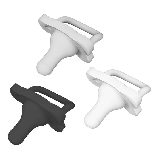 Chupete de Bebé Dr. Brown's Negro Gris Blanco Diseño Contorneado de Silicona para 0-6 Meses Paquete de 3