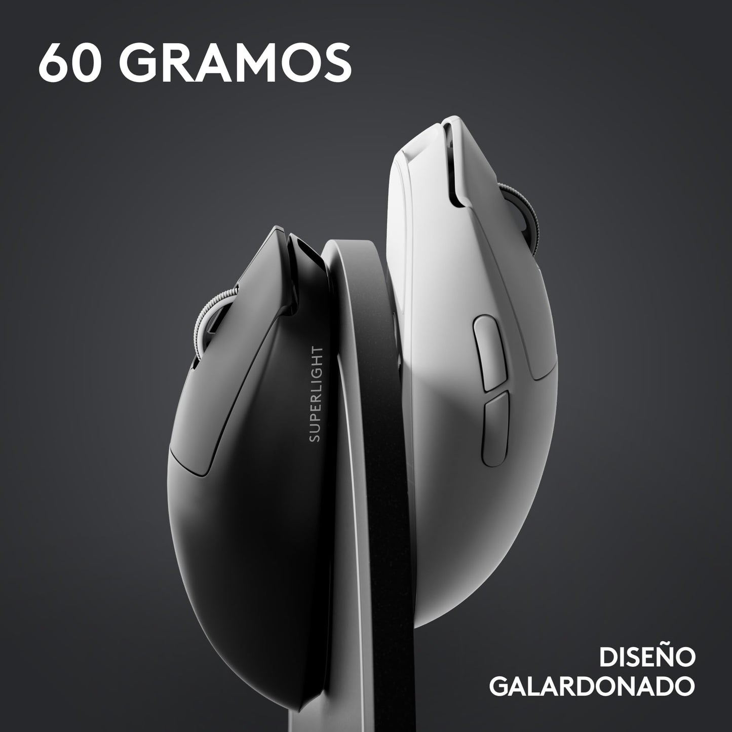 Logitech G Pro X Superlight 2 Lightspeed Mouse Inalámbrico de Juegos, Ligero, Interruptor Híbrido LIGHTFORCE, Sensor Hero 2, 32,000 dpi, 5 BOT. Programables, Carga USB-C, PC y Mac - Negro
