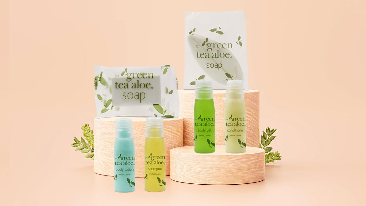 Green Tea Aloe Jabón de Hoja con Aroma Herbal, 30 g, Amenidades Hoteleras, 120 Unidades