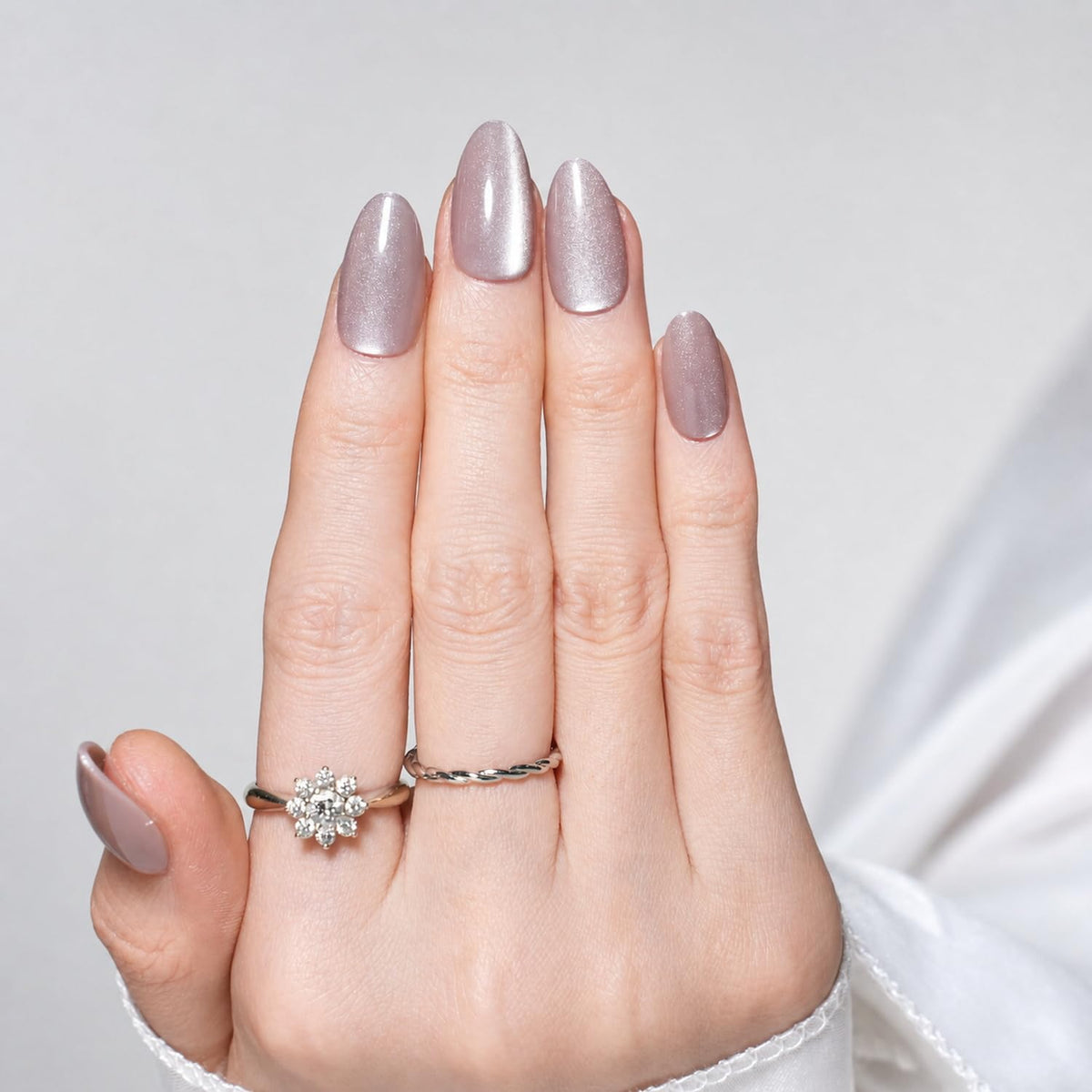 SXC Uñas postizas de la marca Cosmetics | Serie X1, almendra corta (031 Cachemira transparente)