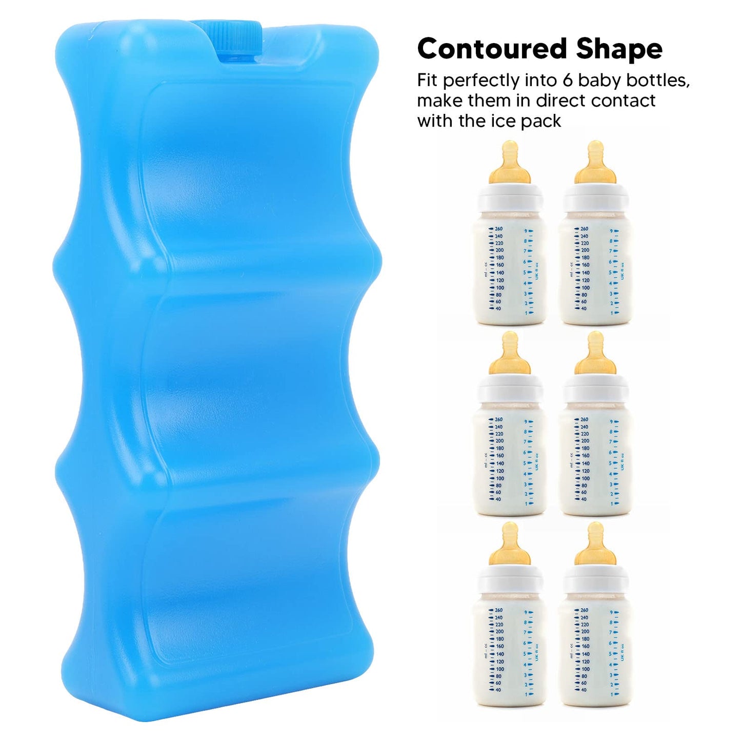 Paquetes de Hielo Reutilizables Azul Forma Contorneada para Leche Materna