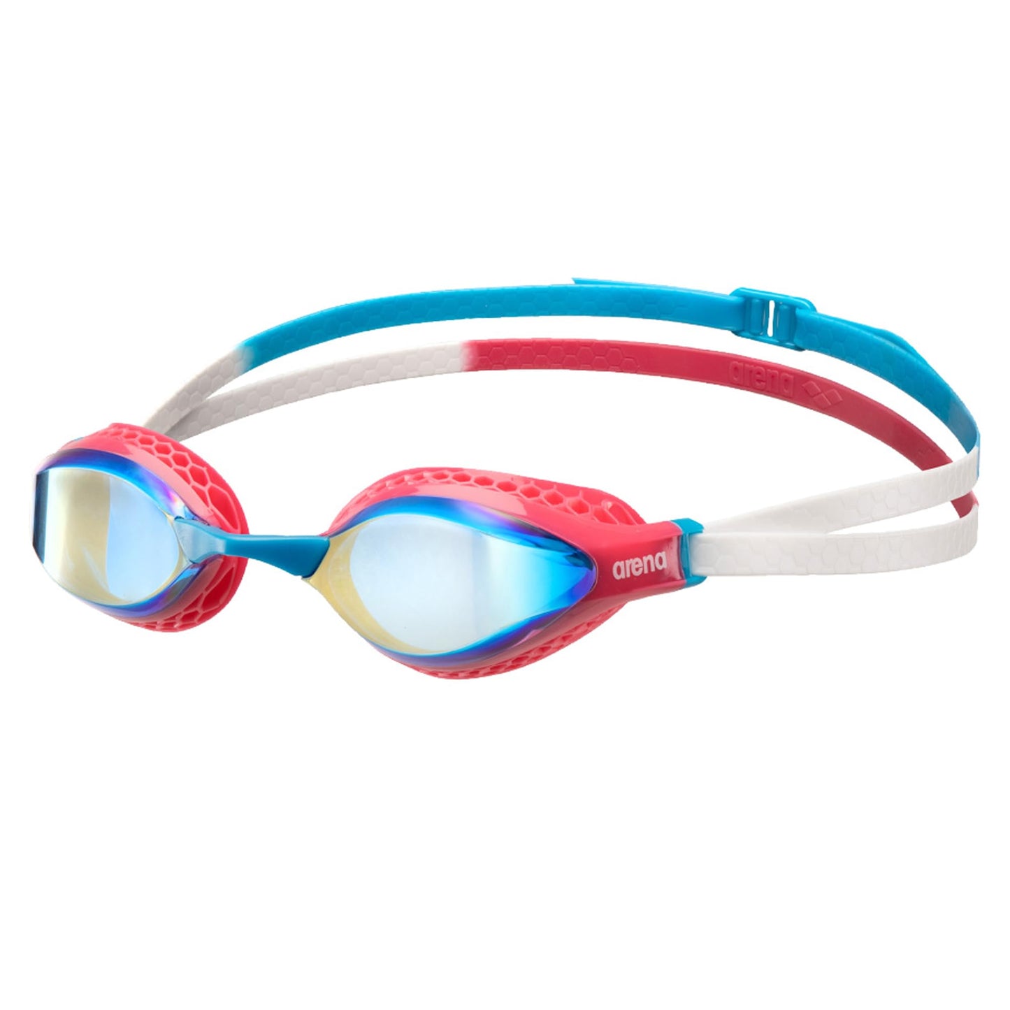 ARENA - anteojos de natación unisex para adultos, con velocidad de aire, antivaho, para hombres y mujeres, con tecnología especial de sellos de aire, lente de espejo, color agua/multi
