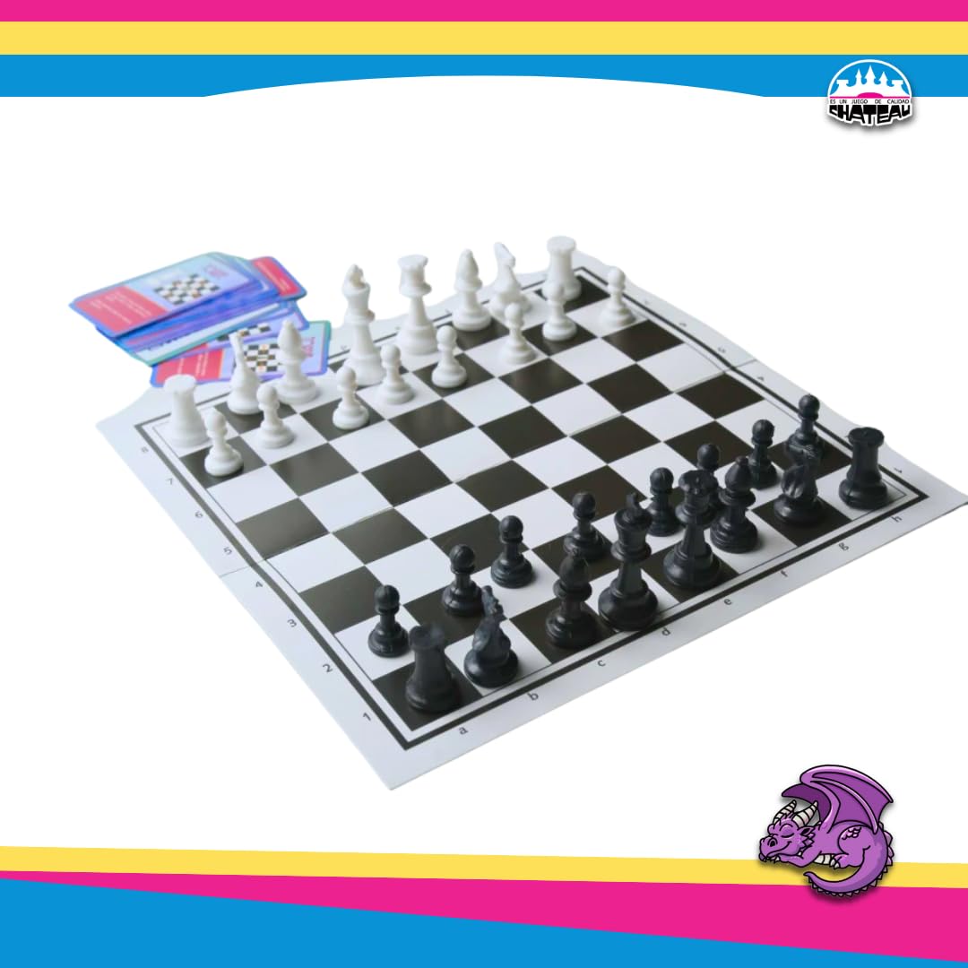 Juegos Chateau Ajedrez Gambit con Cartas de Apoyo, Juego de Mesa Educativo