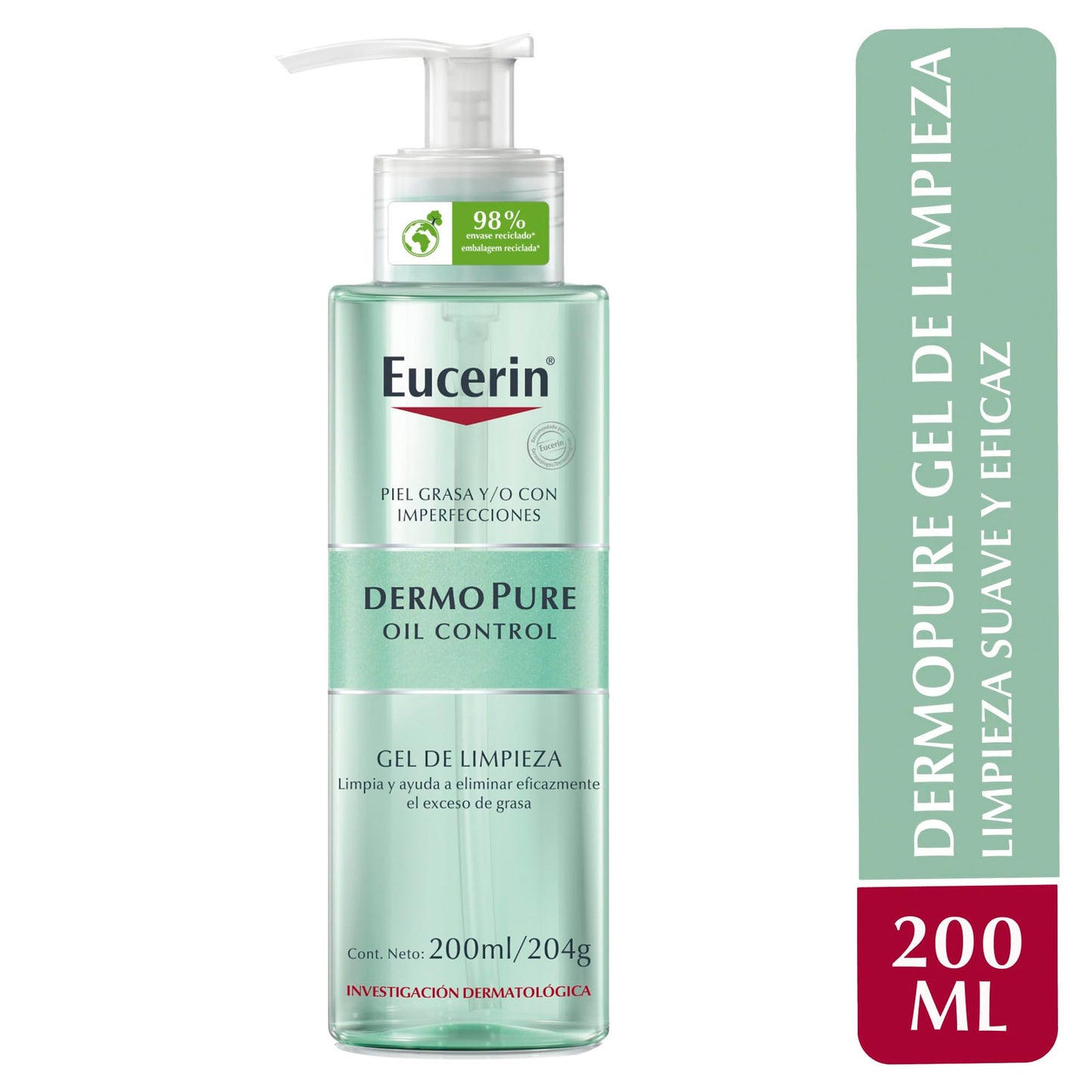 Eucerin DermoPure Gel Limpiador Facial, 200 ml