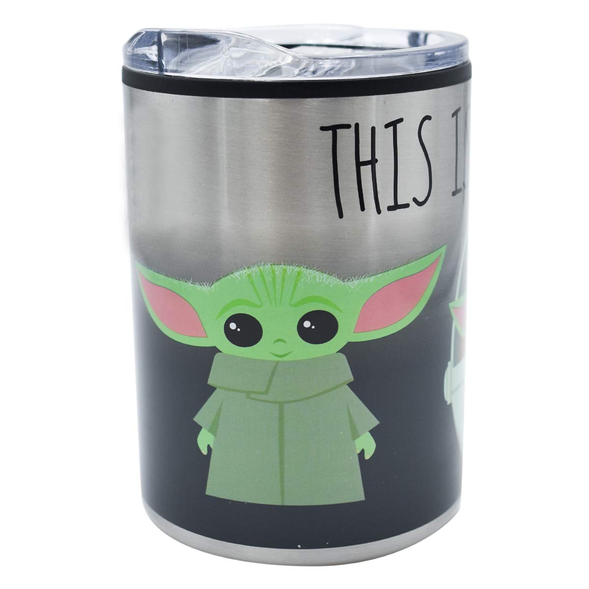 Fun Kids Disney 2415-3498 Vaso Térmico Termo para Café The Child Mandalorian Star Wars de Acero Inoxidable de Doble Pared de 350 Mililitros 1 Pieza