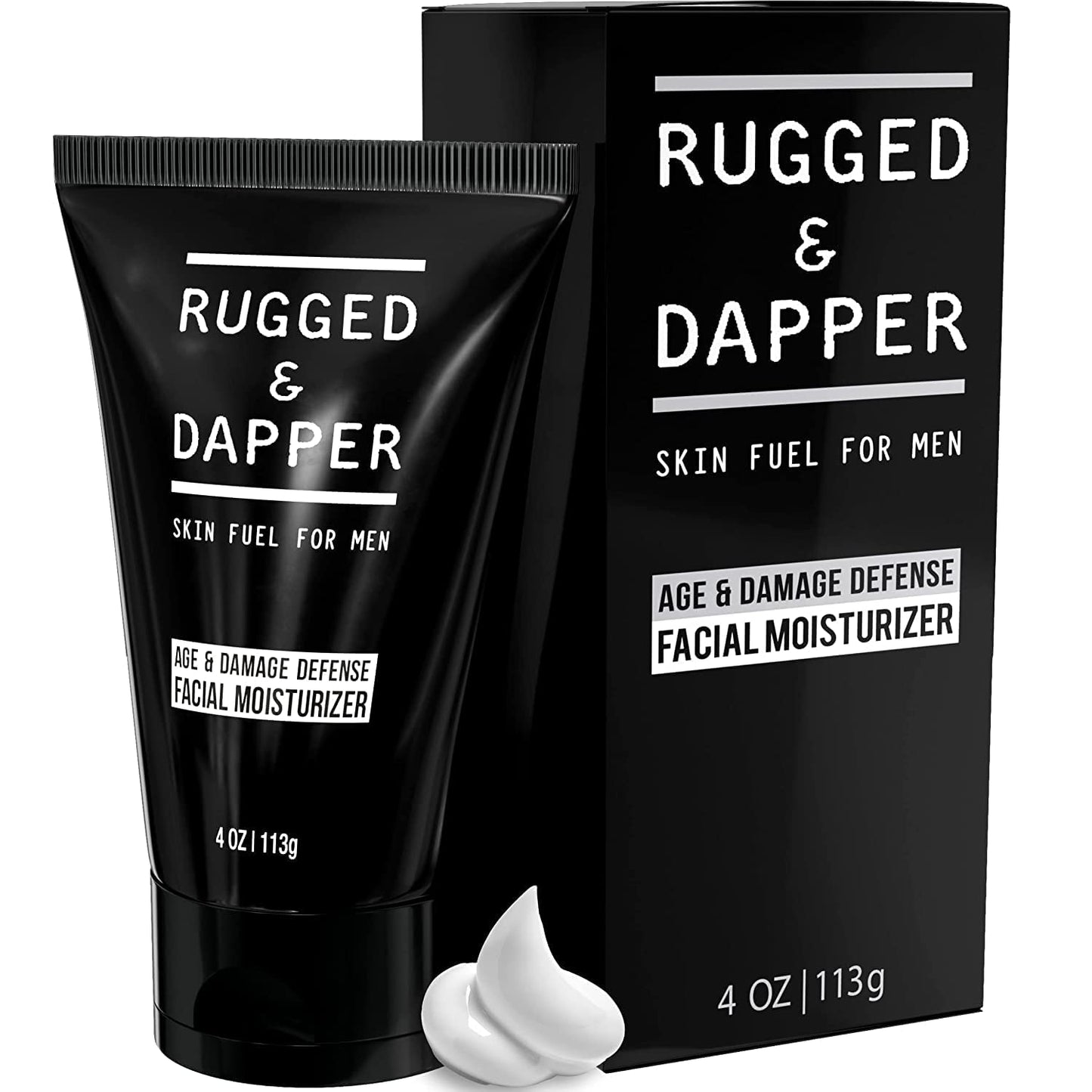 RUGGED & DAPPER Face Moisturizer for Men | 4 Oz. | Daily Anti-aging cream + Aftershave Lotion | Unscented | Organic & Natural Ingredients