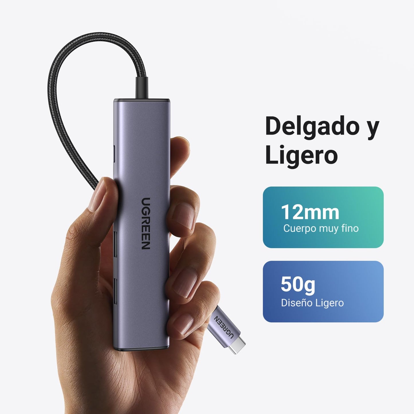 Adaptador Multipuerto USB C UGREEN Aluminio Compatible con MacBook M1 M2 iPad iPhone