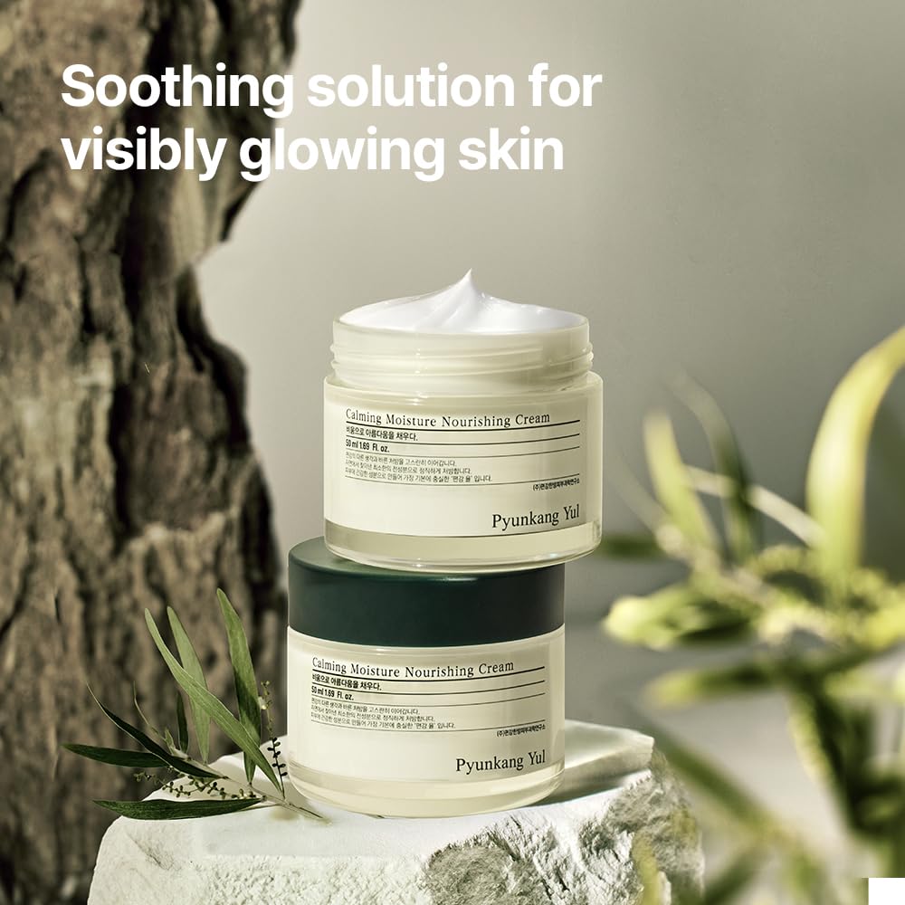 Pyunkang Yul Calming Moisture Nourishing Cream for Glow, Elasticity with Collagen, Niacinamide; Strong Face Moisturizer with Ceramides, Hyaluronic Acid; Skin Soothing with CICA, Tea Tree 1.69 fl.oz