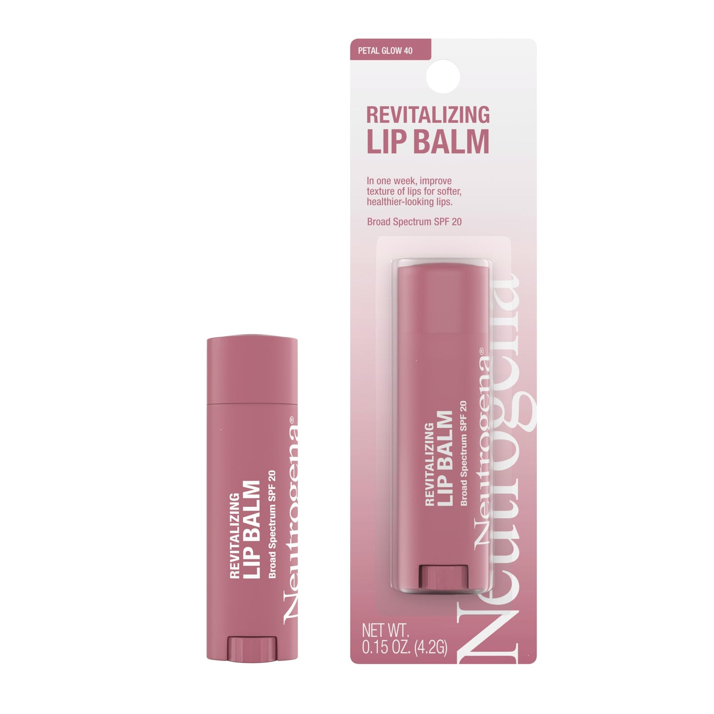 Neutrogena Revitalizing Lip Balm Spf 20, Petal Glow 40, .15 Oz.