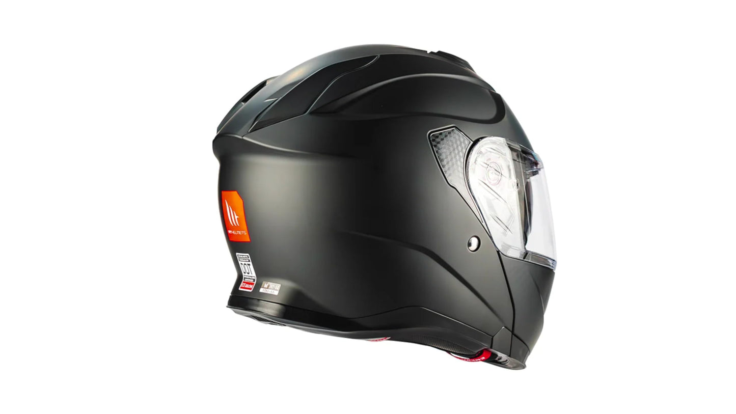 Casco MT Helmet Exodus Negro Mate ABATIBLE para Moto Doble CERTIFICACIÓN Dot Y ECE (M)