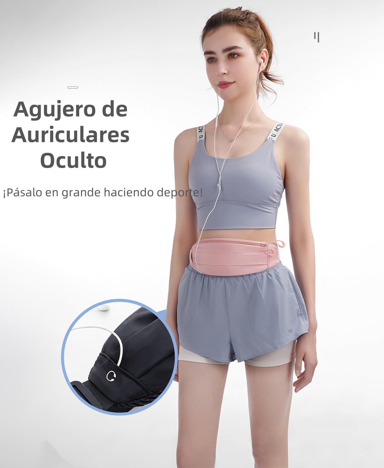 Cangurera Deportiva para Hombre Mujer, Cangurera Riñonera Deportiva para Correr, Riñonera de Marcha con Cinturón Regulable, Impermeable y ligero, para Viaje, Correr, Ciclismo y Gimnasio (Rosa)