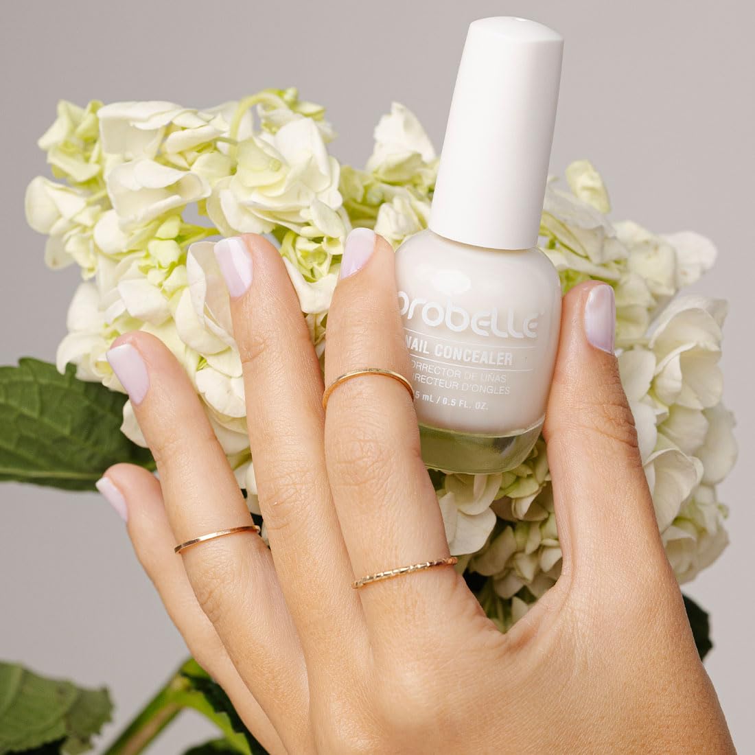 Probelle Illuminating Nail Concealer, Sheer Long Lasting Brightening Nail Polish for yellowing discolored nails, perfect finish for damaged nails with imperfections, Vegan, Gluten Free, Moonlight Glow