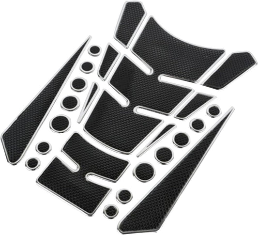 Calcomanía Engomado Tanque Gasolina Protector VMINGO Plata con Relieve Moto