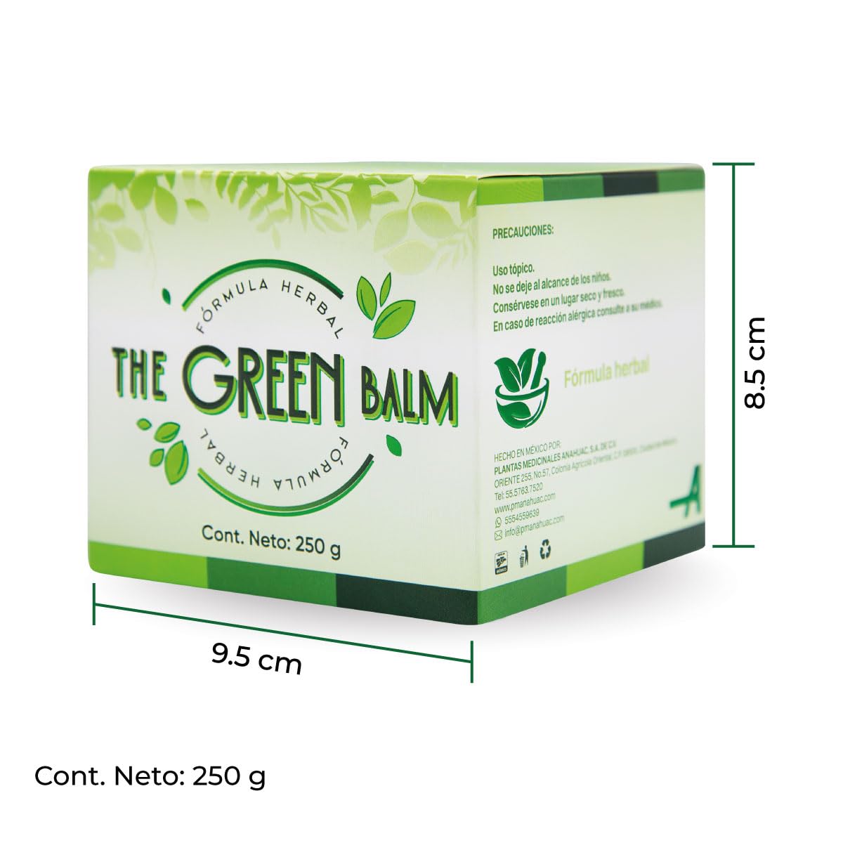 ANAHUAC The Green Balm, Fórmula Herbal Corporal, 250 g