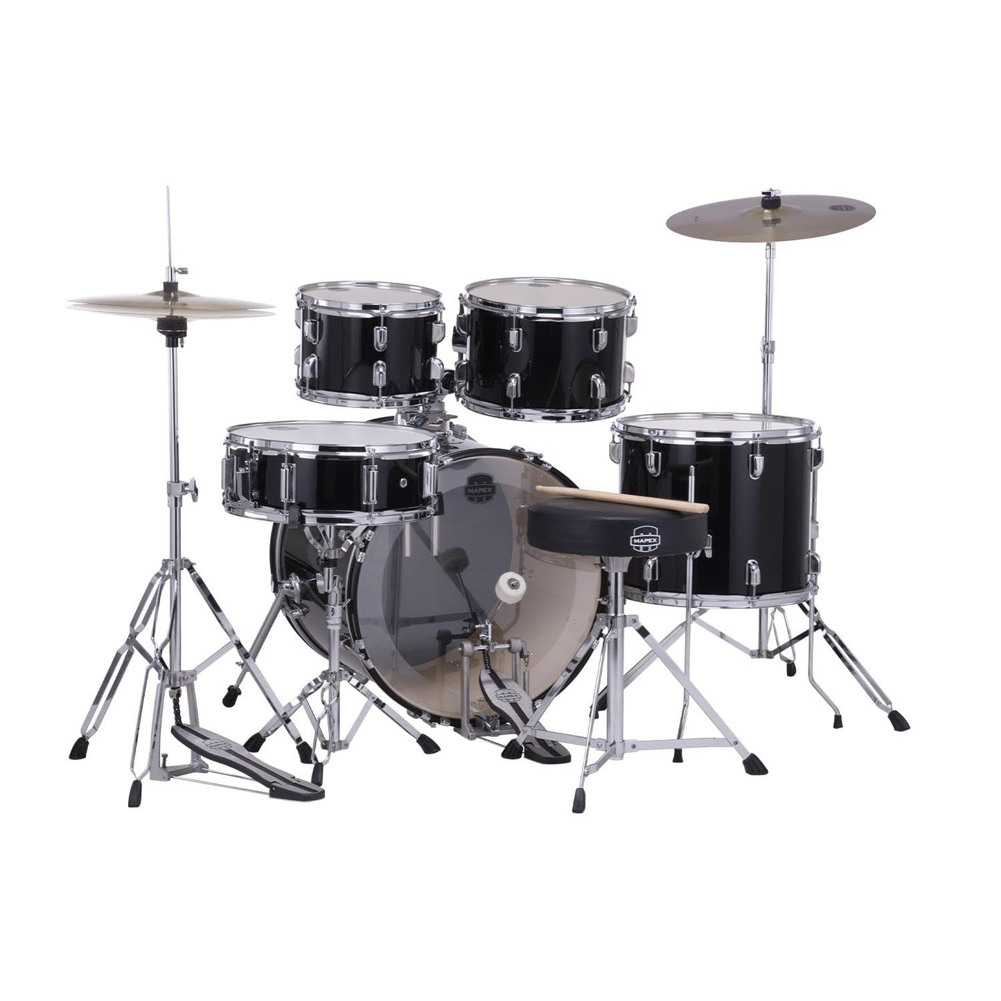 MAPEX CM5044FTC-DK-SC Batería Acústica Serie COMET de 5 Piezas Color Dark Black