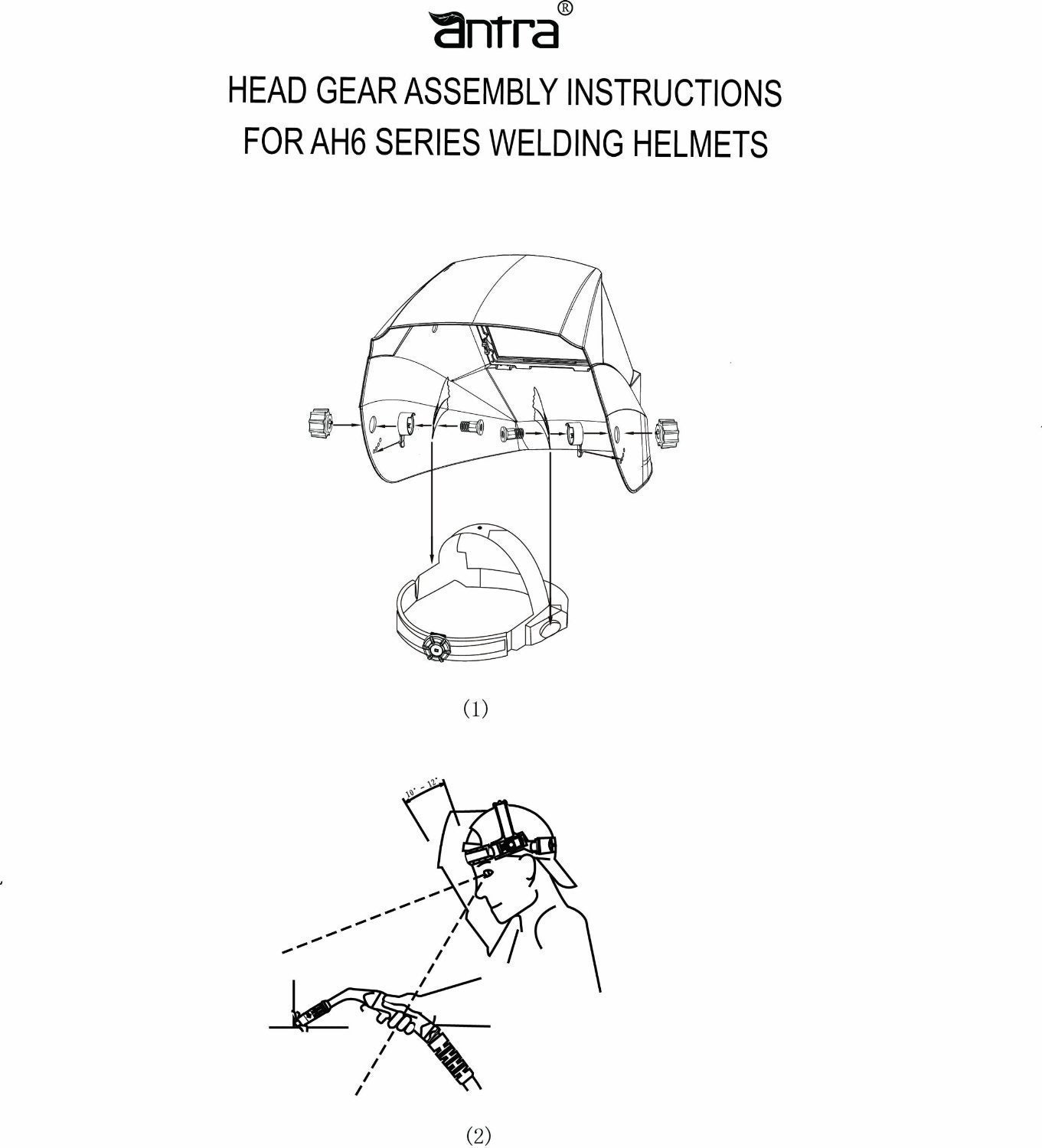 Antra AH6-260-6104 Casco de soldadura con oscurecimiento automático con energía solar, visualización ancha 4/5-8/9-13 con función de molienda, cubiertas de lente extra, ideal para TIG, MIG, MMA,