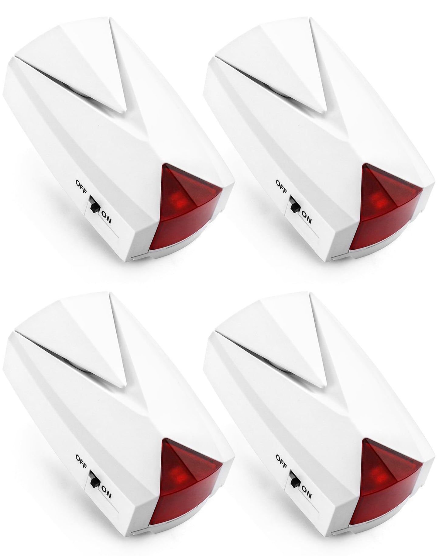 Alarma de Corte de Energía QWORK Blanca con Sirena Potente y Luz LED 4 Pack