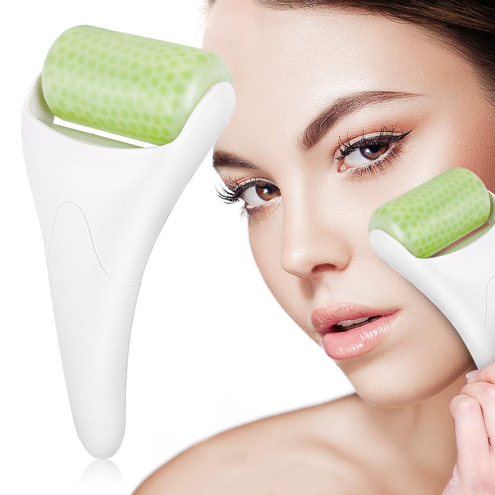 Rodillo de hielo BFASU para aliviar la hinchazón de la cara y los ojos, para aliviar la migraña, rodillo facial de hielo para mujeres, masajeador facial, lesiones menores, alivio de dolores de cabeza, producto antiarrugas para el cuidado de la piel