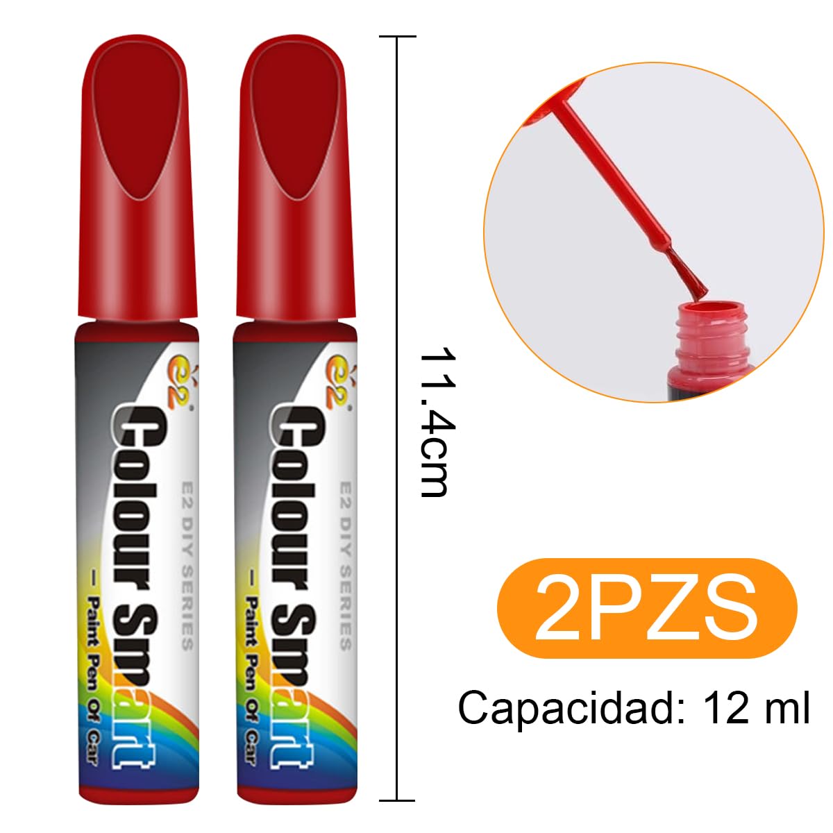 2 Piezas Bolígrafo Pintura Retoque Automotriz,Pintura para Carro,Removedor de Rayones para Arañazos Leves,Pintura para Rayones para Automotriz Carro,Autos, Motocicleta,Barco,MetáLicas o de Plástico