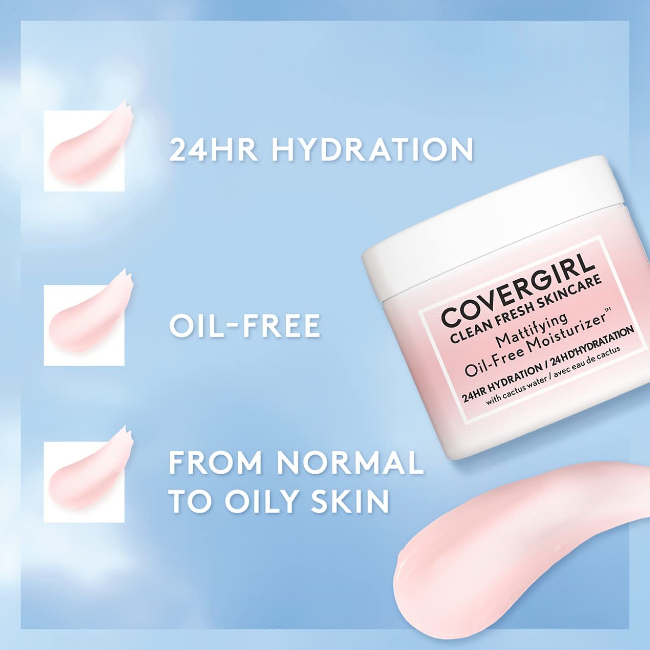 Clean Fresh Skincare Mattifying Oil-Free Moisturizer by CoverGirl for Women - 2 oz Cream