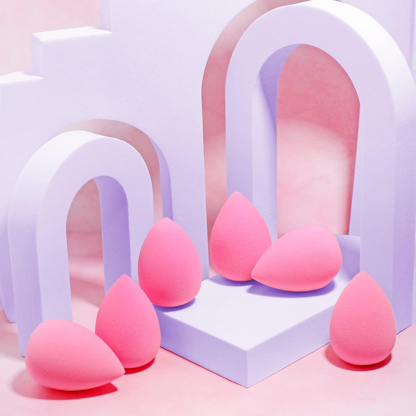 AOA STUDIO - Juego de 6 esponjas de maquillaje Collection Makeup, batidora de maquillaje sin látex y de alta definición para polvo, crema y líquido, supersuave, Wonder Blender Beauty Cosmetic