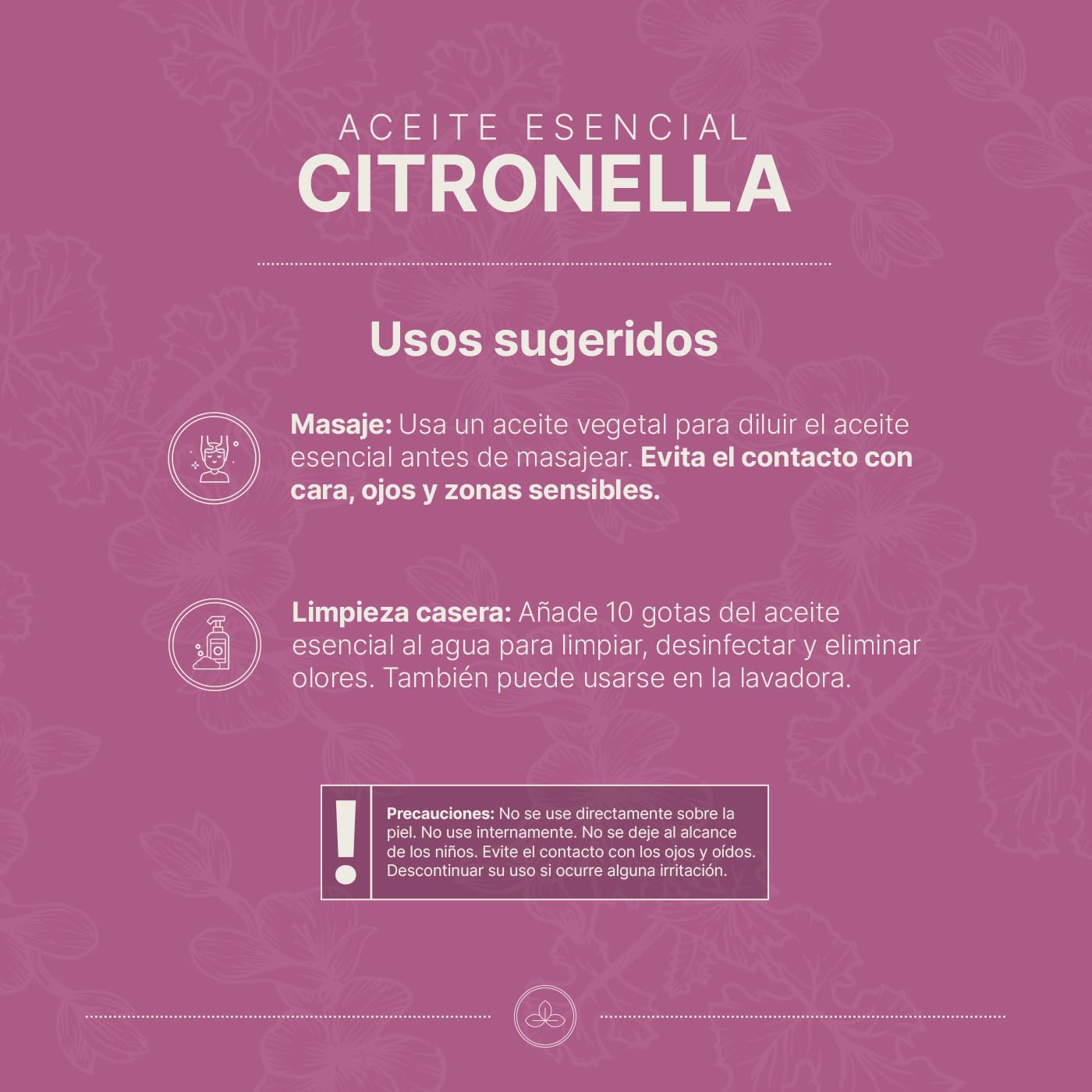Aceite Esencial B Life Citronela Ingredientes Puros 120 ml