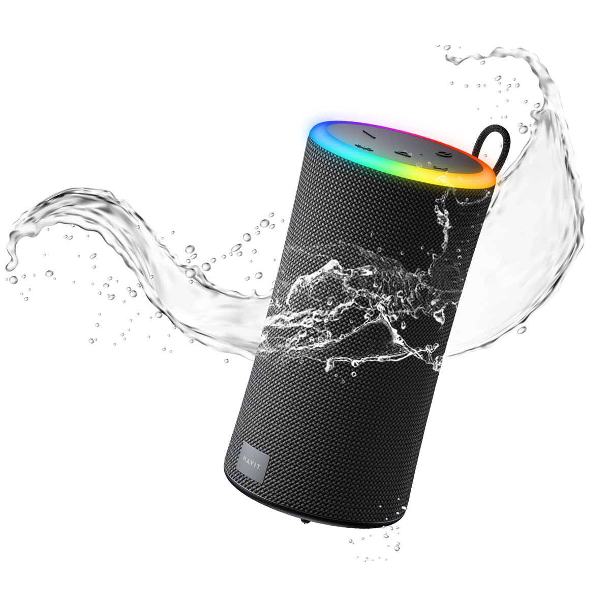 Altavoz Bluetooth Havit Negro Impermeable con Luces RGB y Sonido Estéreo