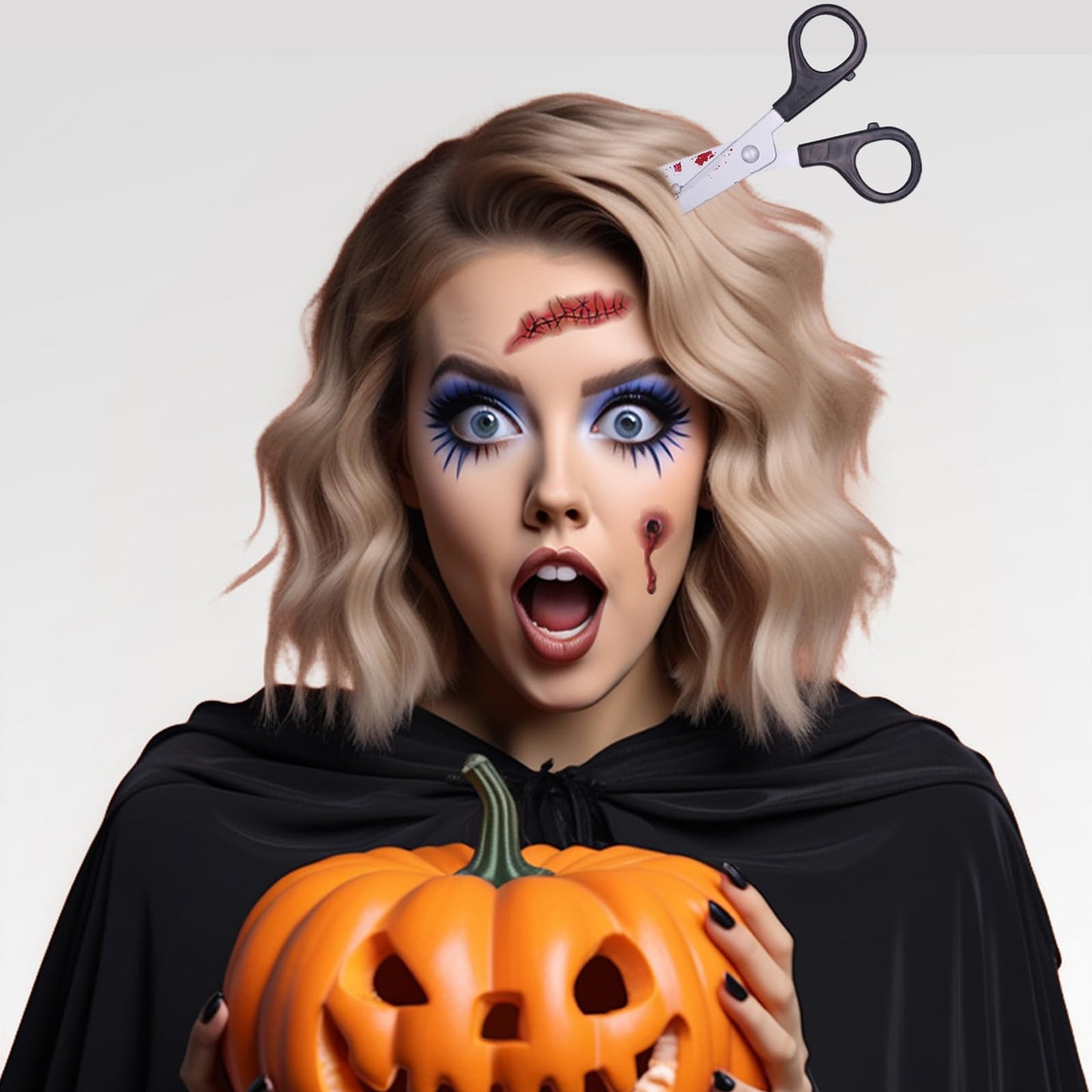Accesorios de Disfraz Rotumaty Negro Rojo Aterrador para Halloween