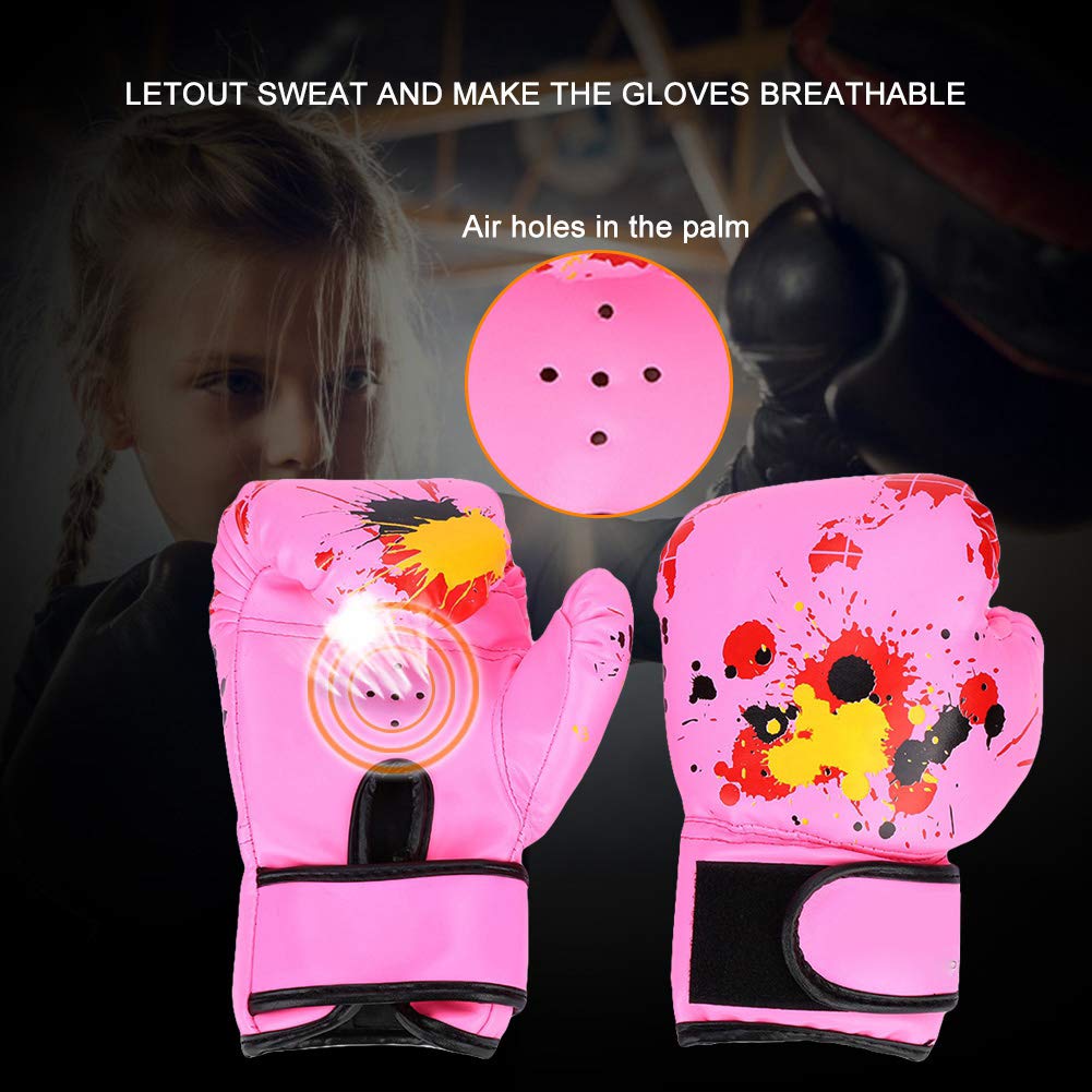 Guantes de Boxeo para niños de Poliuretano para Sparring y Entrenamiento, para niños de 2 a 11 años, Color Rosa Equipo Deportivo Infantil