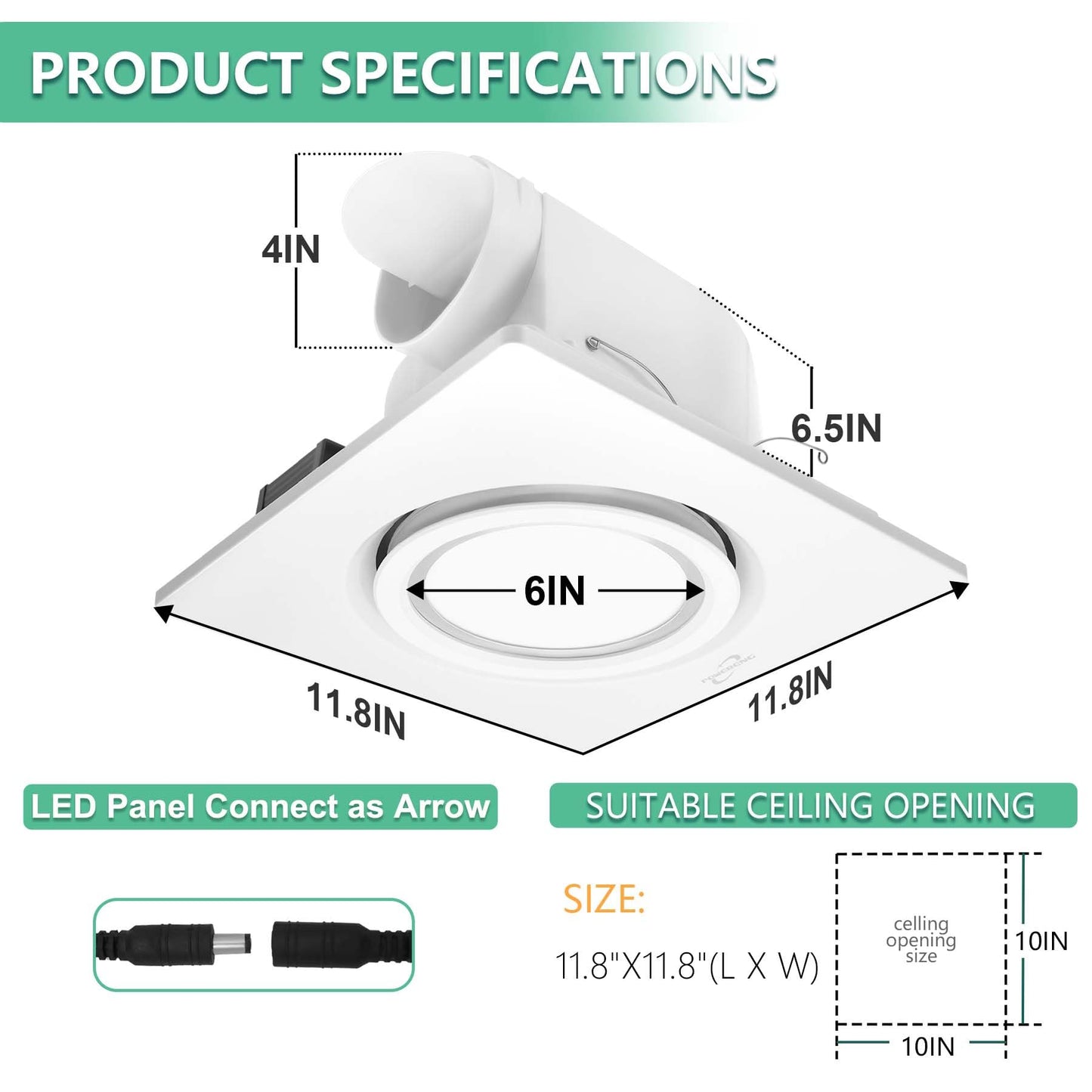 Ventilador de Escape POWERENG Blanco 164 CFM 0.7 Sones para Baño, Ducha, Hogar y Oficina