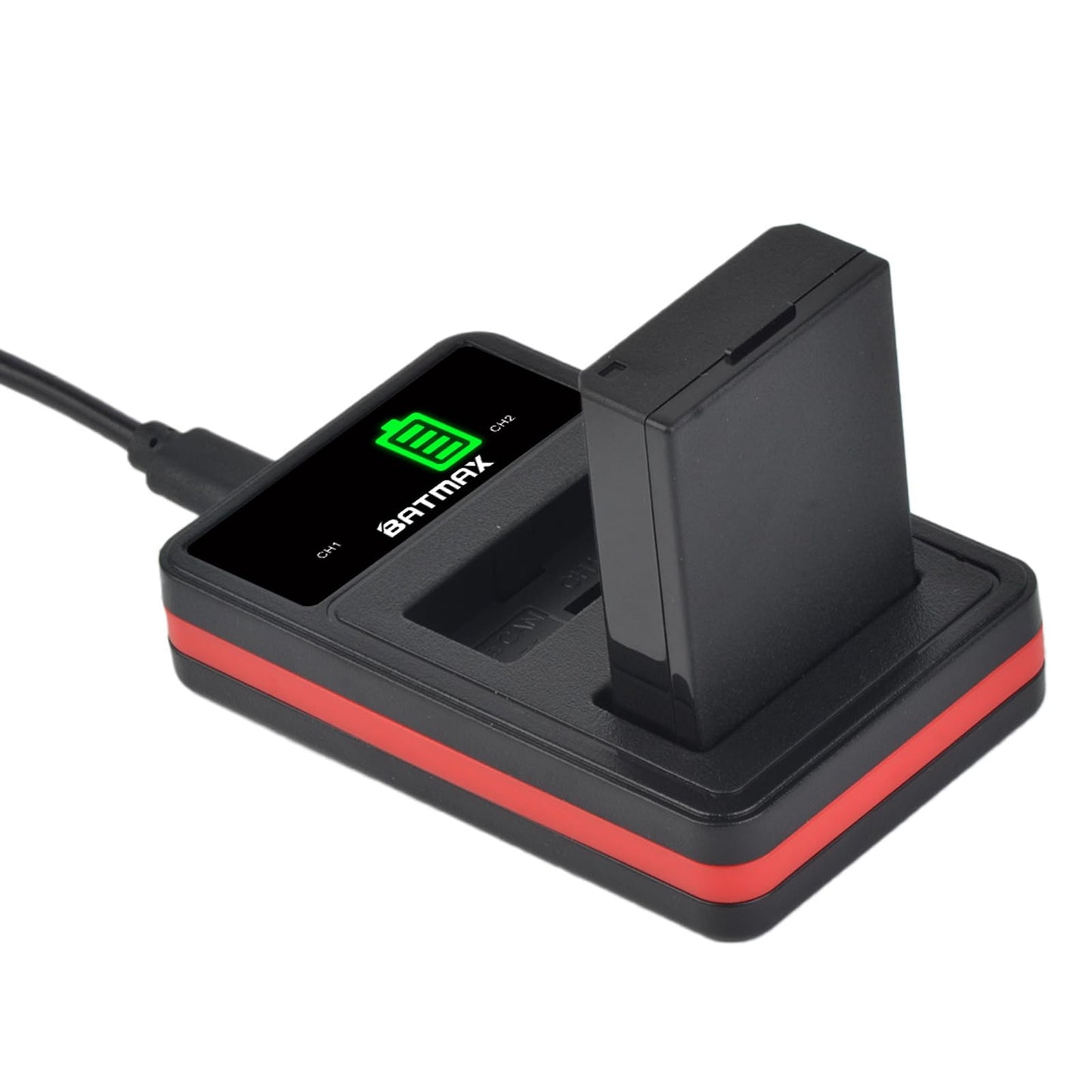 Batmax - Paquete de 2 baterías LP-E10 LP E10 + cargador USB dual LED con puerto tipo C para Canon EOS Rebel T3 T5 T6 T7, T100, EOS 4000D 2000D 1500D 1300D 1200D 1100D, Kiss X50 X70