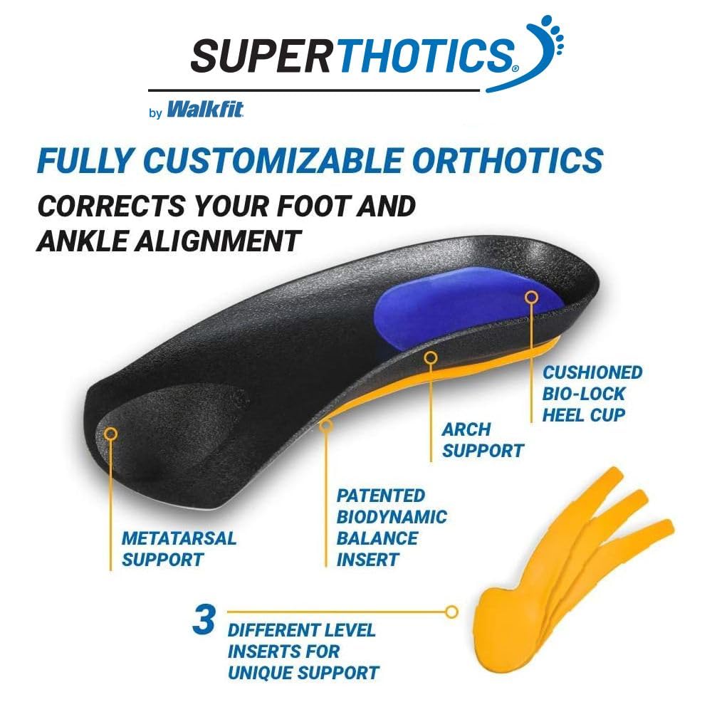 Superthotics - Plantillas ortopédicas personalizables para hombres y mujeres, alinear el cuerpo para aliviar el dolor de pies, caderas, rodilla y espalda, Mens 7.5 - 9