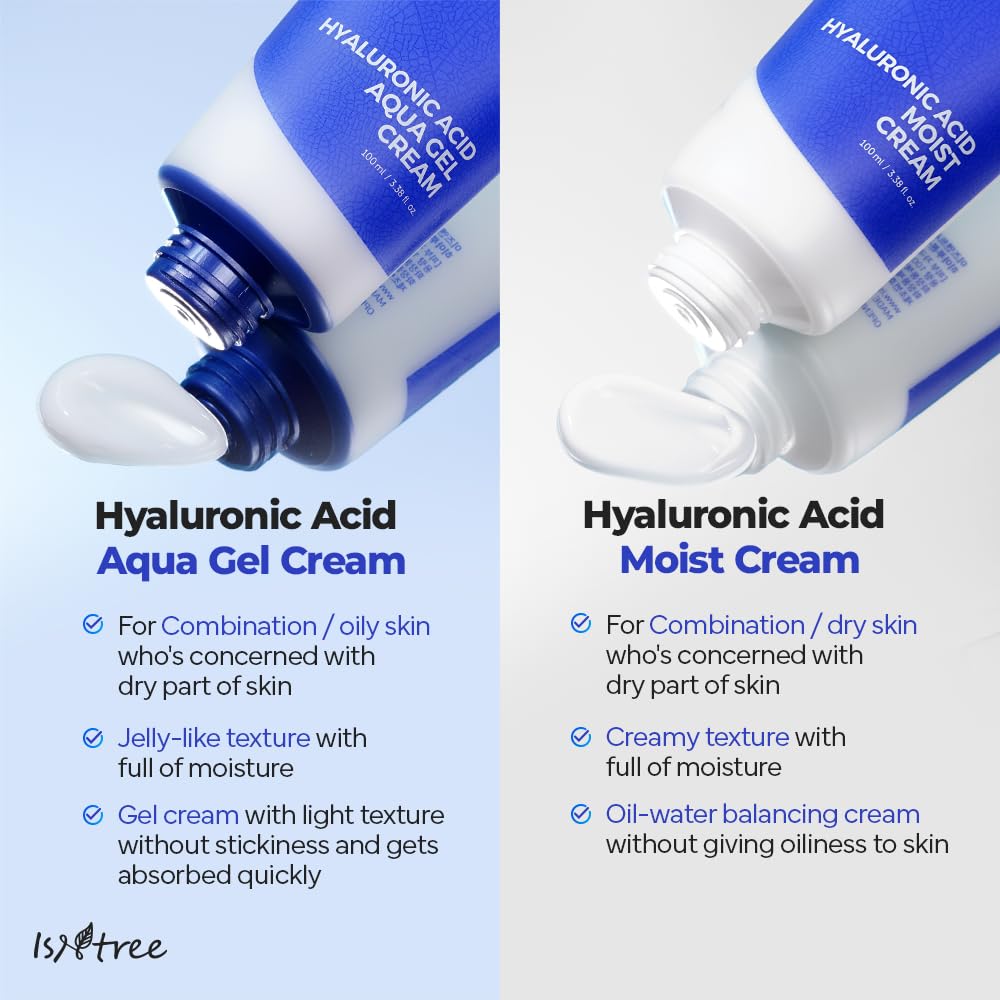 ISNTREE Hyaluronic Acid Aqua Gel Cream 100 ml, Crema Gel Hidratante Facial de Ácido Hialurónico