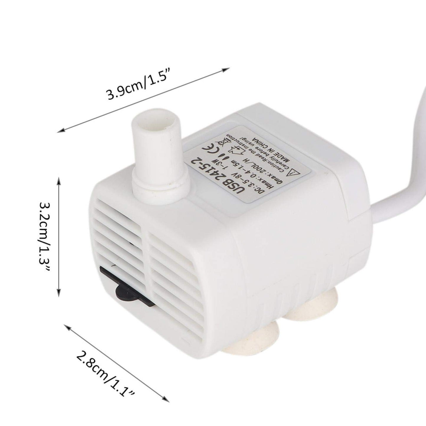 Bomba de fuente para mascotas, Mini bomba USB 200L / H Bomba de agua sumergible para pecera Acuario Dispensador de agua para mascotas