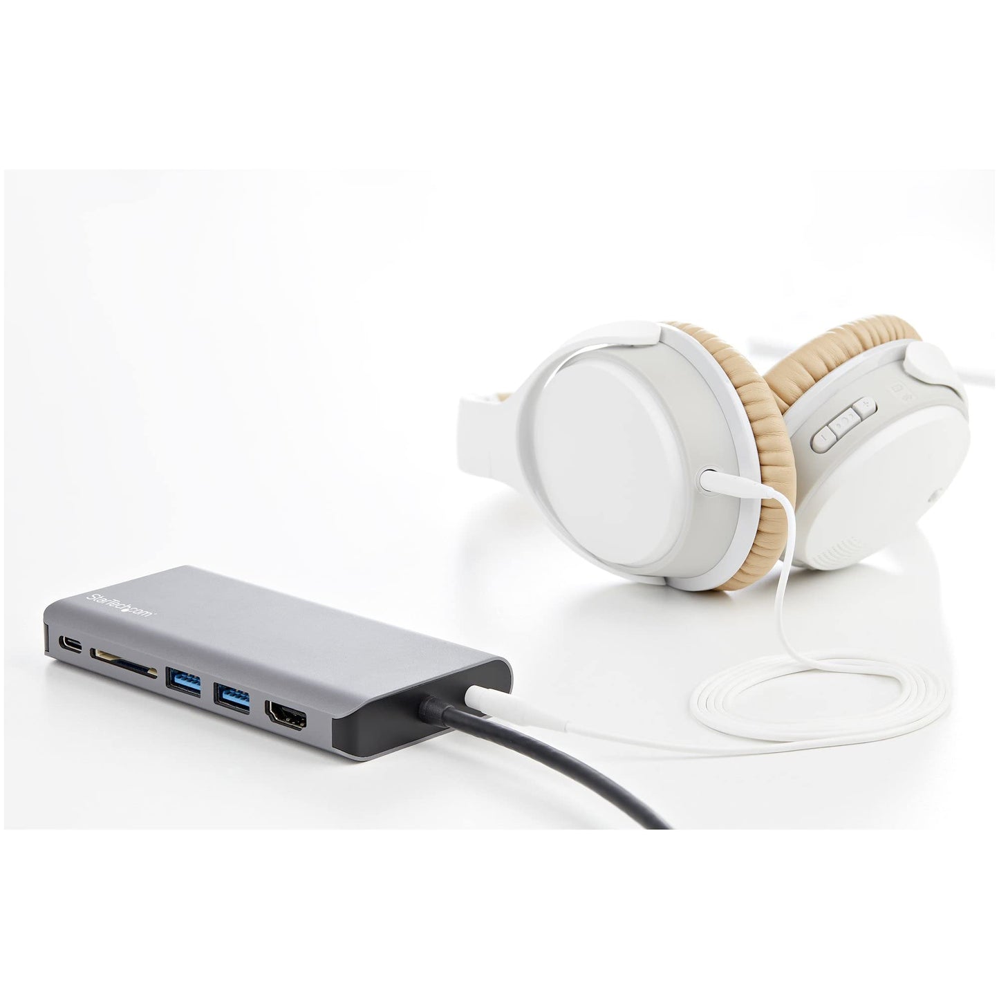 Adaptador USB-C Multipuertos StarTech.com Blanco HDMI VGA 100W PD Lector SD Cable 30cm
