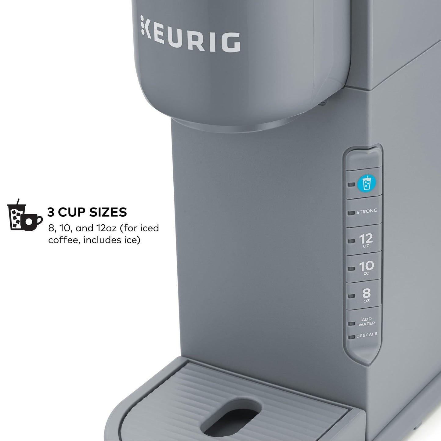 Keurig - Cafetera helada, cafetera helada K-Cup de una sola porción, con capacidad de café caliente y frío, prepara cualquier cápsula K-K-CP, gris