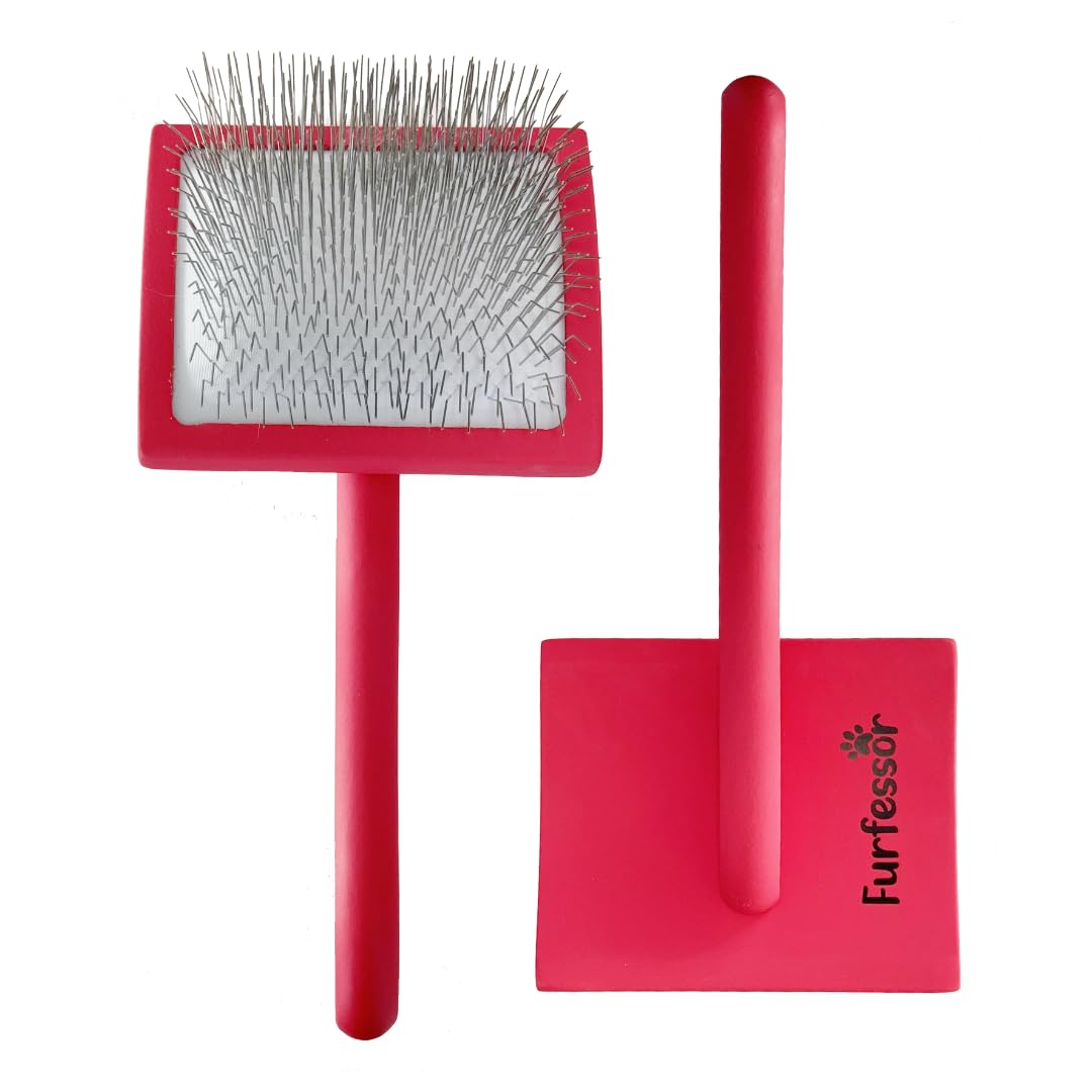 Furfessor Cepillo Profesional Grande Para Perros (Goldenoodles, Labradoodles, Caniches, Golden Retrievers Y Más) Cepillo Para El Cuidado De Mascotas Con Púas Largas De Acero Inoxidable Para Desenredar
