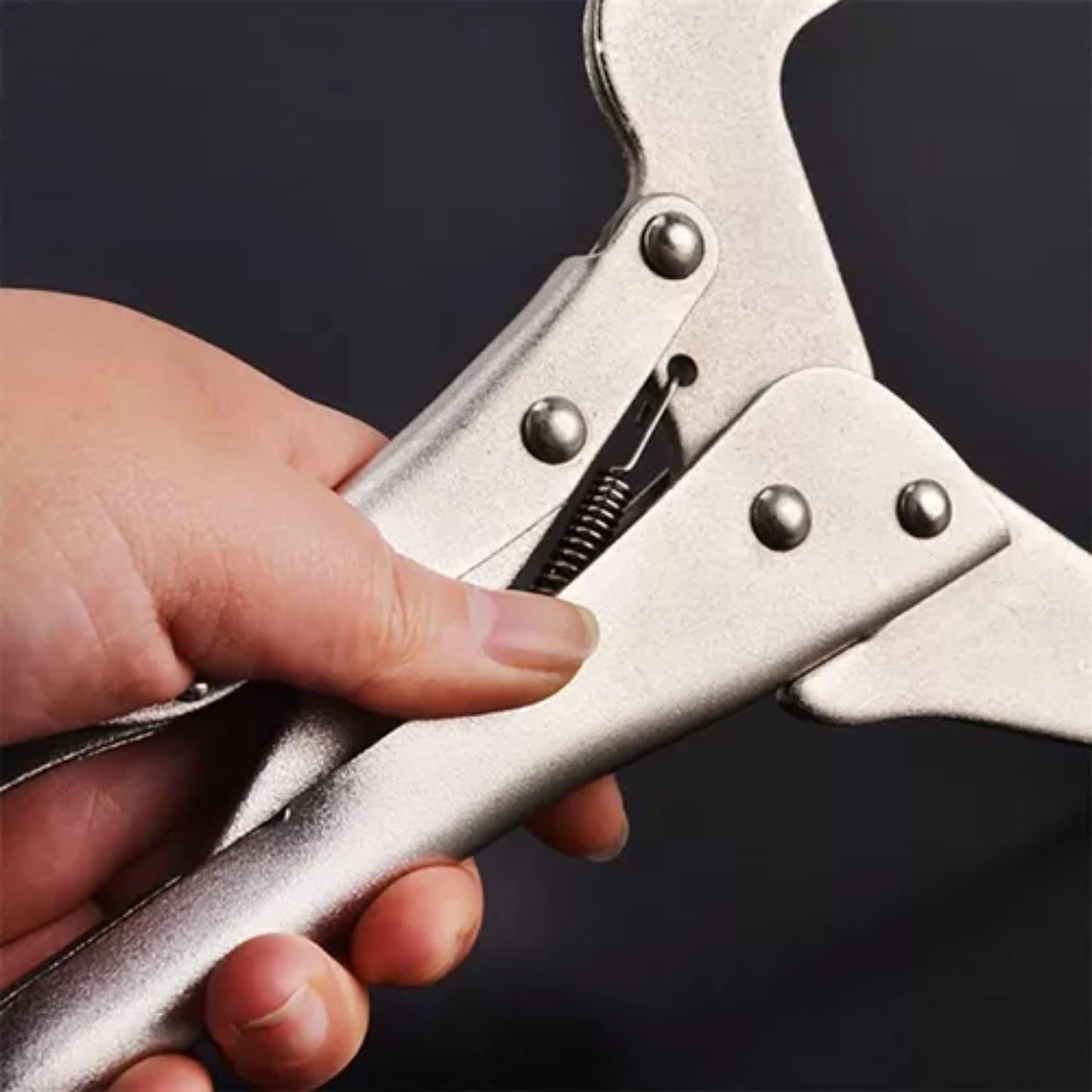 Pinza de Presión Tipo "C" Autoajustable de Metal, Seguridad Juego de 3 Piezas 17 cm, 23 cm, 27 cm