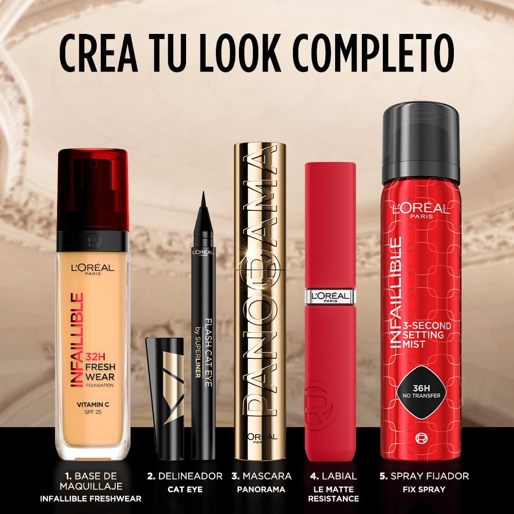 L´Oréal Paris, Base de maquillaje liquída de larga duración, Infallible 32h Freswear, Tono 110 Rose Vanilla, 30ml