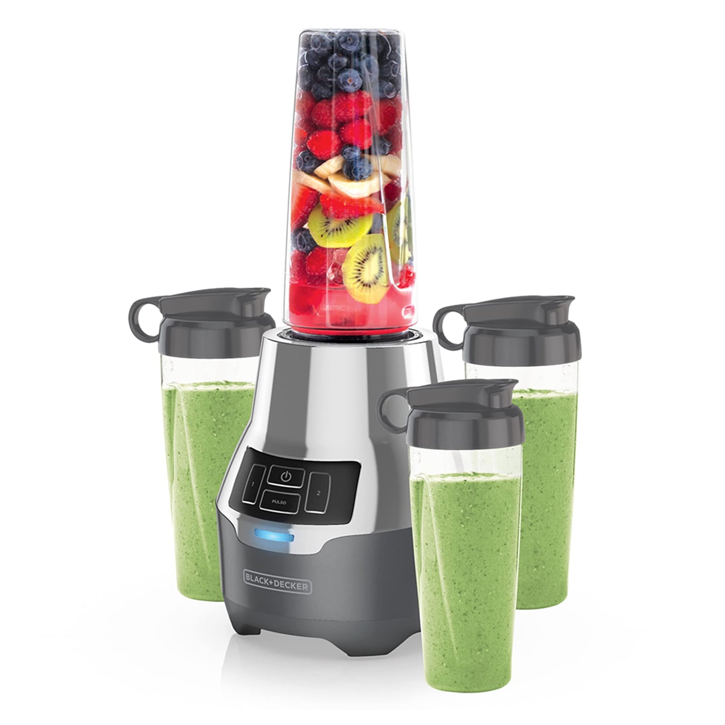 BLACK+DECKER Licuadora Personal Menos Ruidosa. 4 Vasos Personales, PB2004G