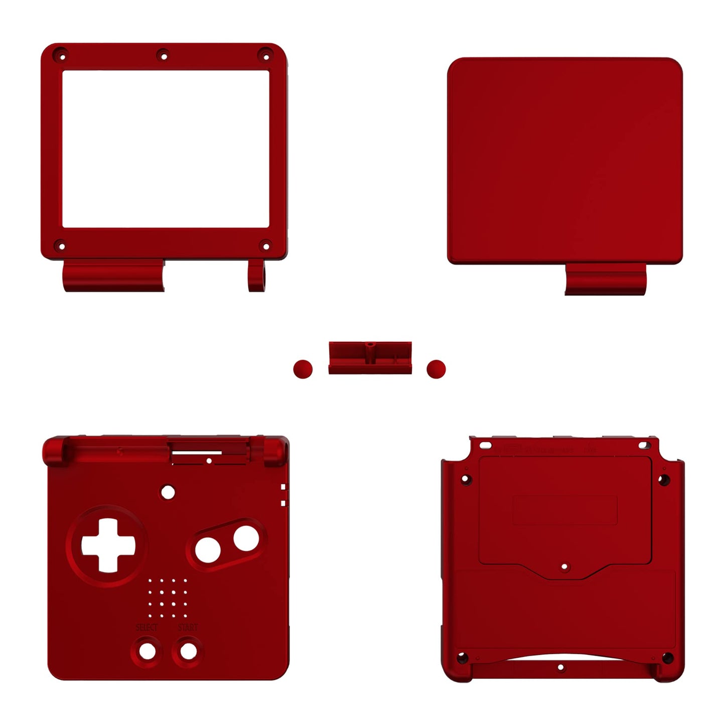 eXtremeRate IPS Ready Upgraded Carcasa para Gameboy Advance SP Funda Protector Placa Cubierta con Botones para GBA SP-Compatible con IPS & LCD Estándar-NO Incluye Consola&Pantalla(Escarlata Rojo)
