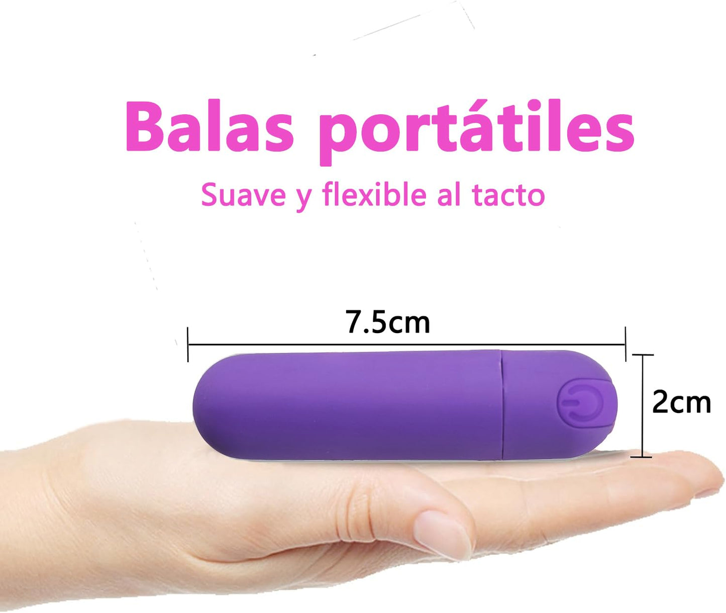 Vibrador Bullet Mini Silicona Violeta con 10 Modos Impermeable Recargable para Mujer