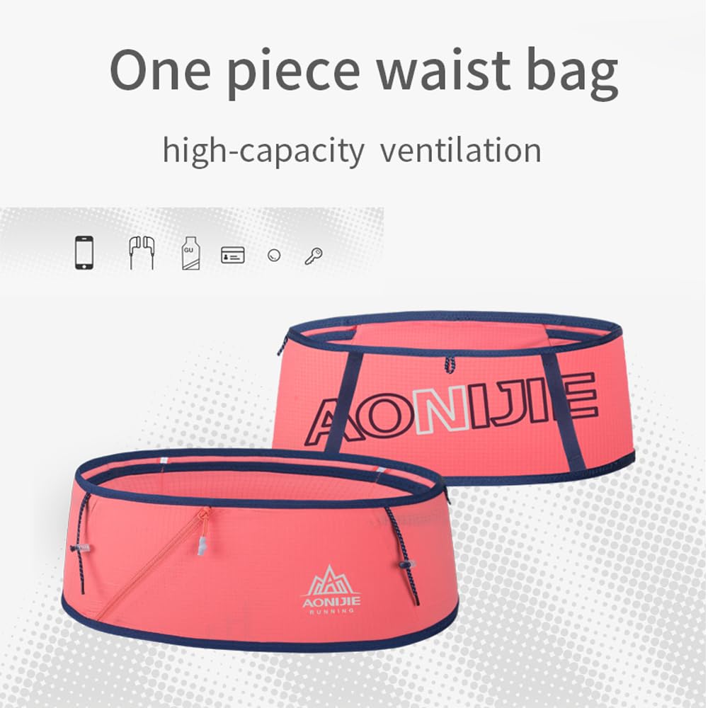 AONIJIE - Riñonera para correr, riñoneras con gran capacidad de almacenamiento para correr, maratón de campo y entrenamiento de fitness, transpirable y estable cinturón ultraligero, Amarillo, Pequeño,