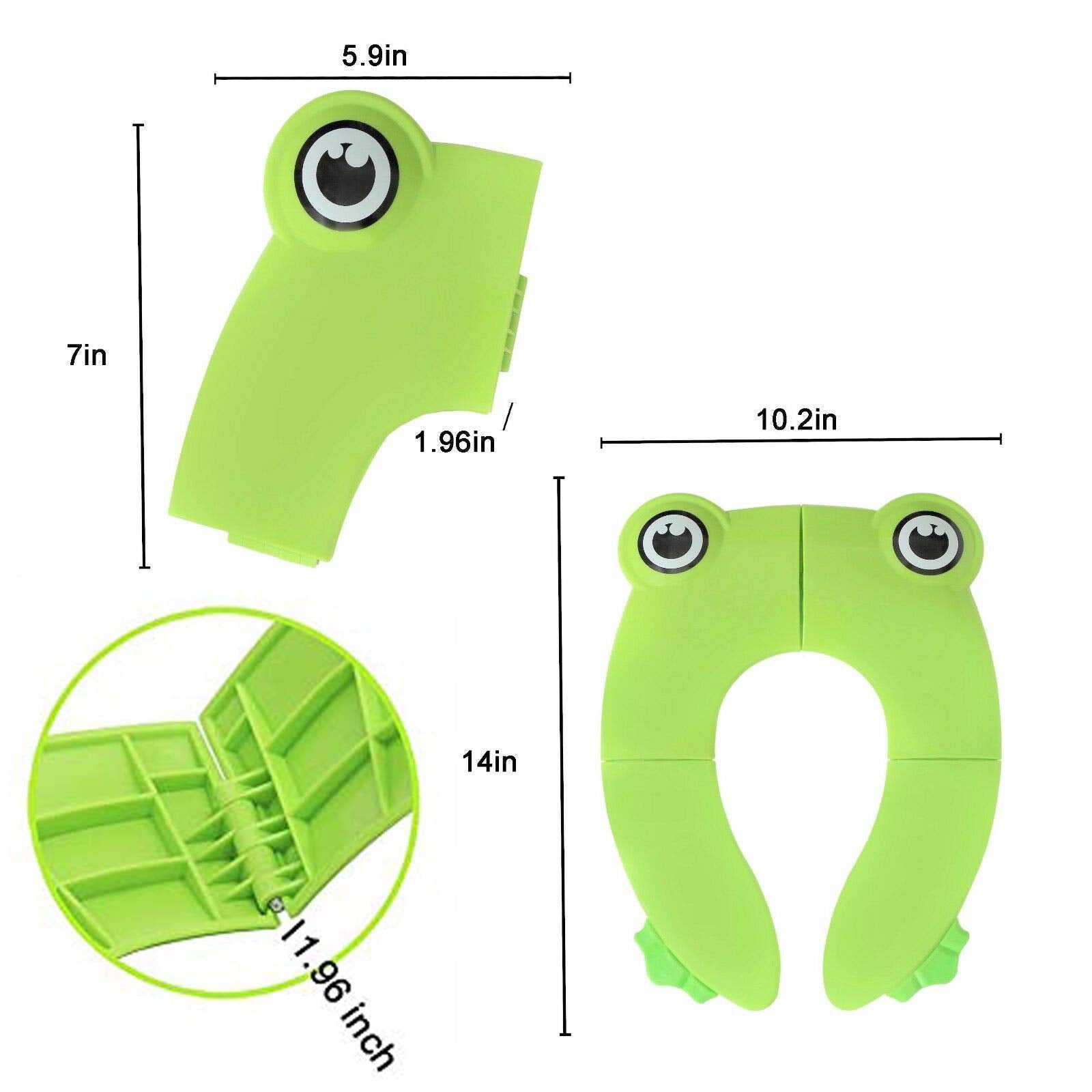 Funda de Asiento de Entrenamiento POKANIC Verde Rana con Almohadillas de Silicona Antideslizantes Plegables y Portátil para Niños y Niñas