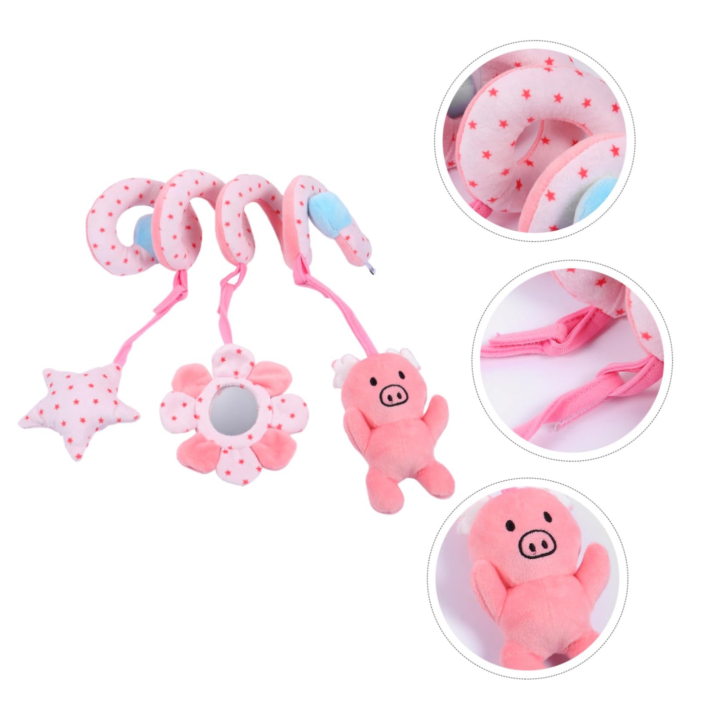 FAVOMOTO Juguete Colgante Cuna Alrededor Juguetes Infantiles Peluche Juguetes de Cama para Bebe Cochecito Juguetes Colgando Cochecito de Juguete Carretilla Colgante bebé Felpa Corta Rosa
