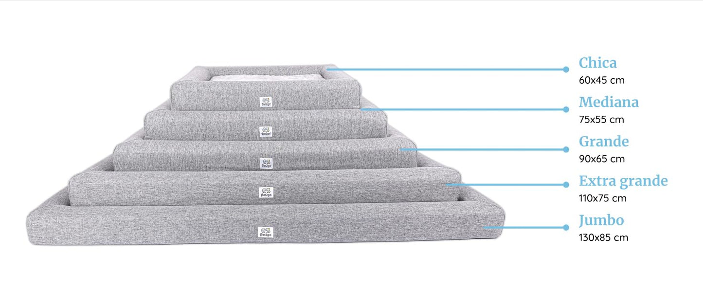 Cama Ortopédica pet2go Gris Oscuro con Funda Removible para Mascota Pequeña